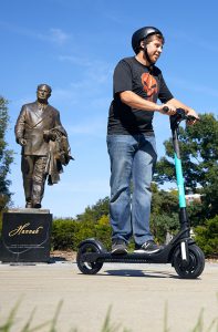 Man on an electric scooter